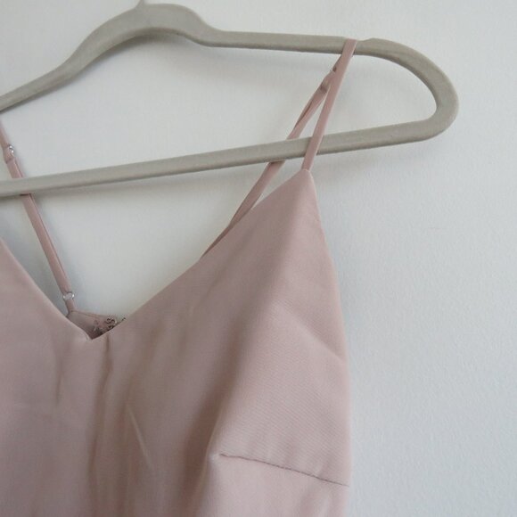 BIRDY GREY Taupe Ruffle Chiffon Maxi Bridesmaid Dress Wedding Neutral - Size XS - Picture 7 of 16